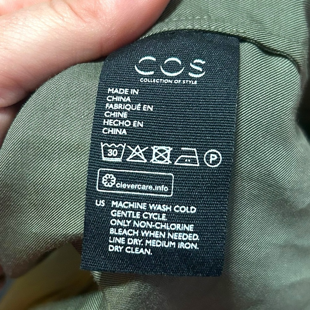 COS Mock Neck Relaxed Fit Boxy T-shirt Dress in Deep Green Size Small/4 - Picture 8 of 8